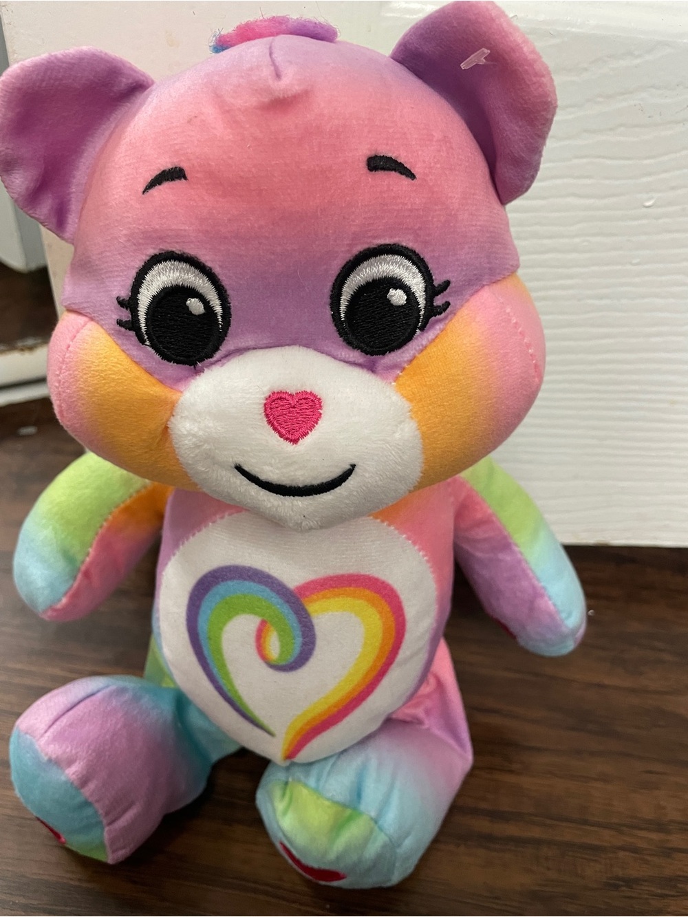 Care Bears Rainbow Heart Plush Bear - Pink Purple Yellow Green Blue